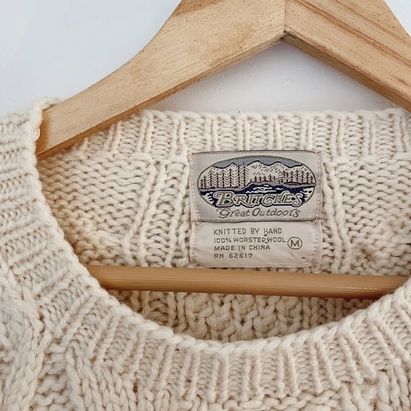 Britches Sweaters - Britches 1907s Hand Knit 100% Wool Cream Sweater